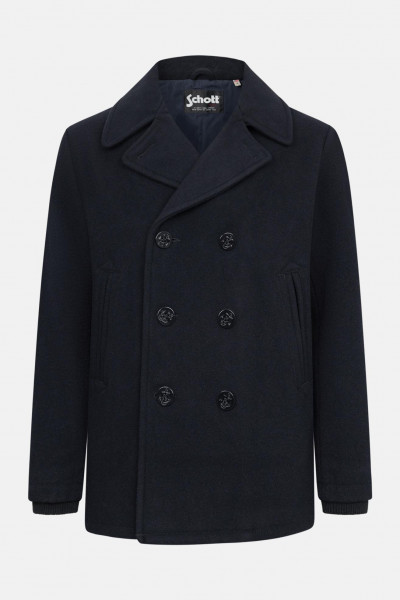 Schott NYC Caban Blau Pea Coat Jacke