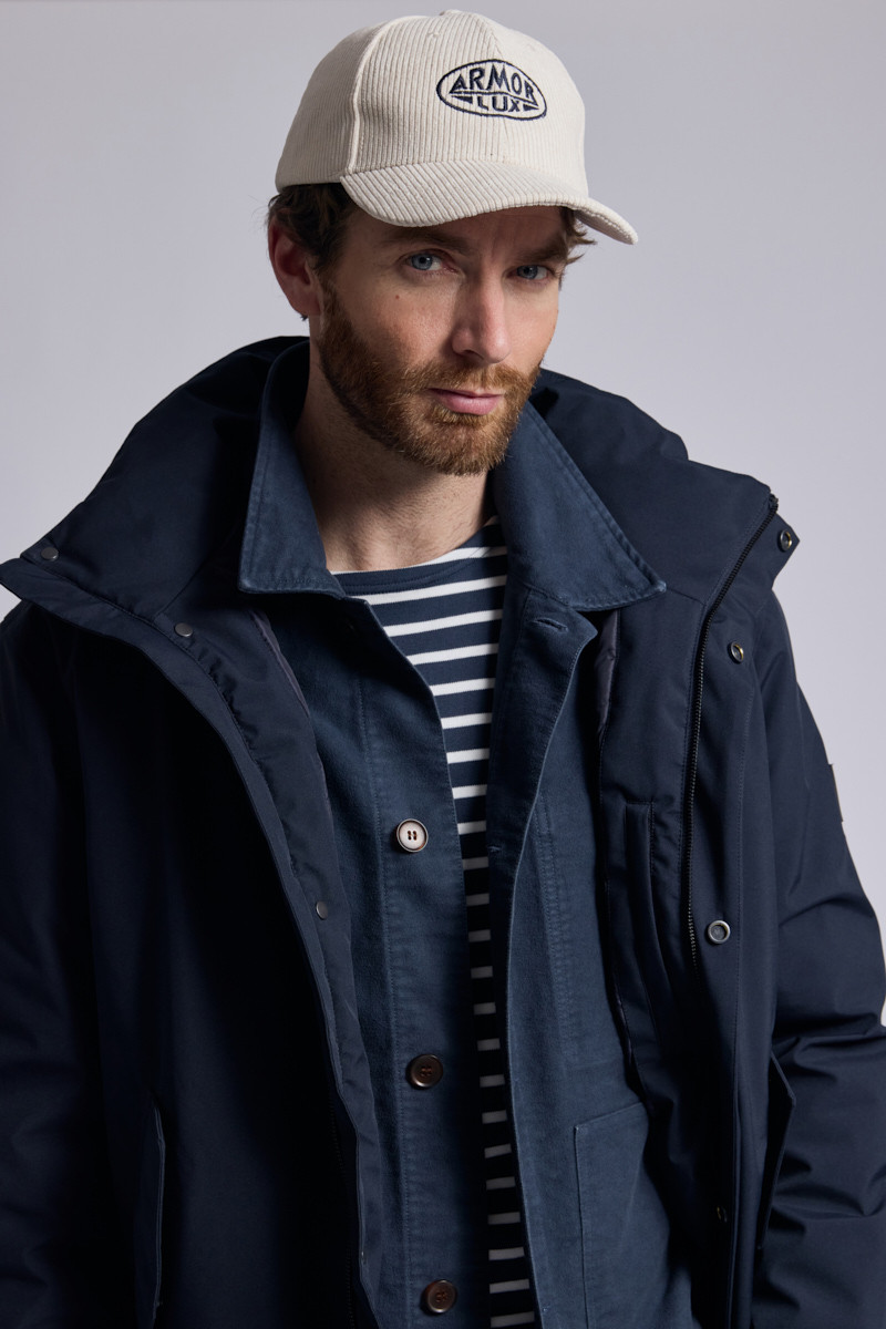 Armor Lux Parka Collab Herren Winterjacke Dunkelblau Marine