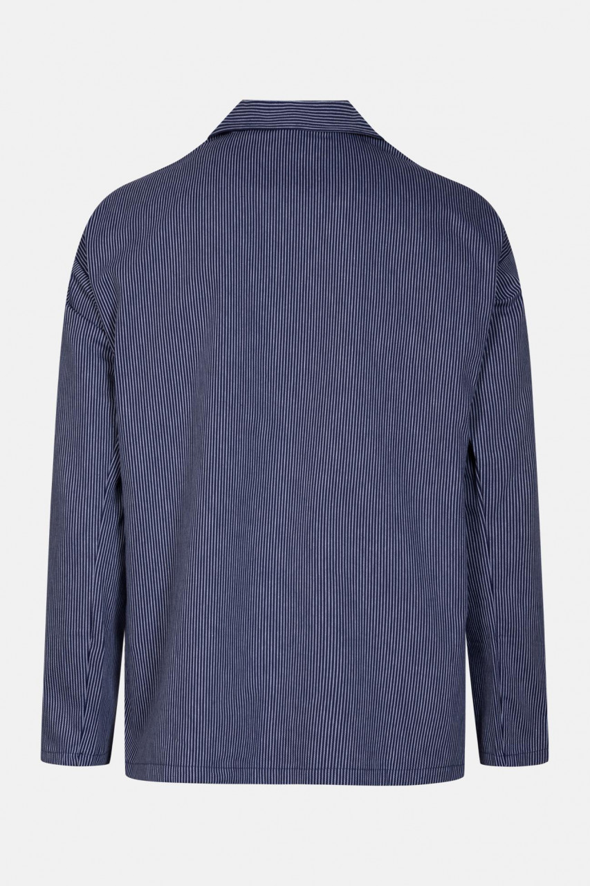 Takelhemd m. Knopf - schmaler Streifen