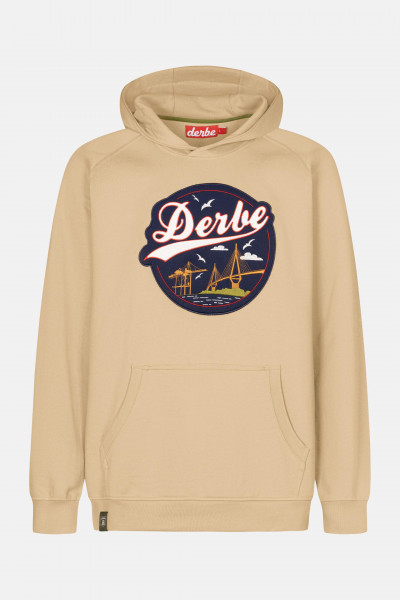 Derbe Hafenbrücke Herren Hoodie Caramel Ocker Hellbraun Kapuzenpullover Derbe Hafenbrücke Herren Hoodie Caramel Ocker Hellbraun Kapuzenpullover