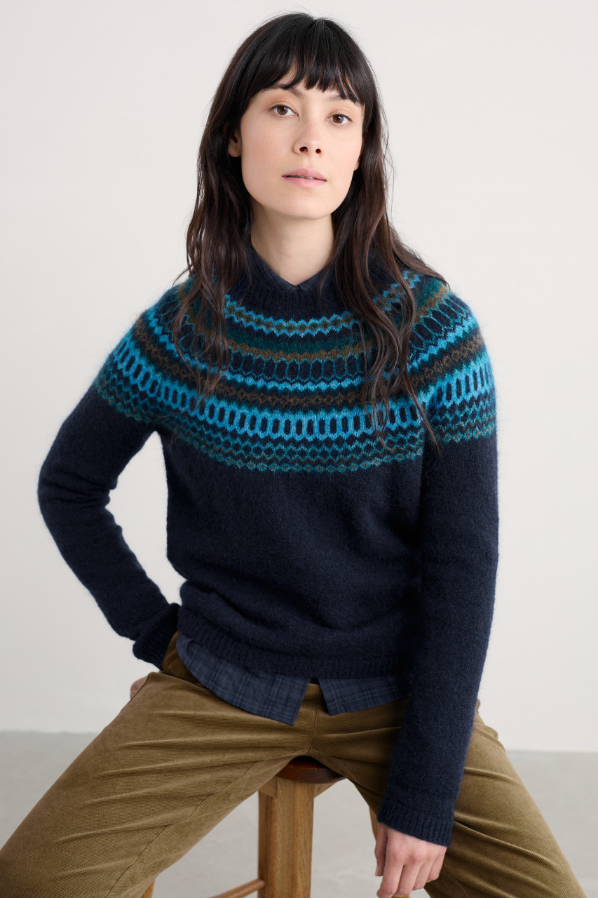 Seasalt Cornwall Pullover Annik Damen Blau Fairisle