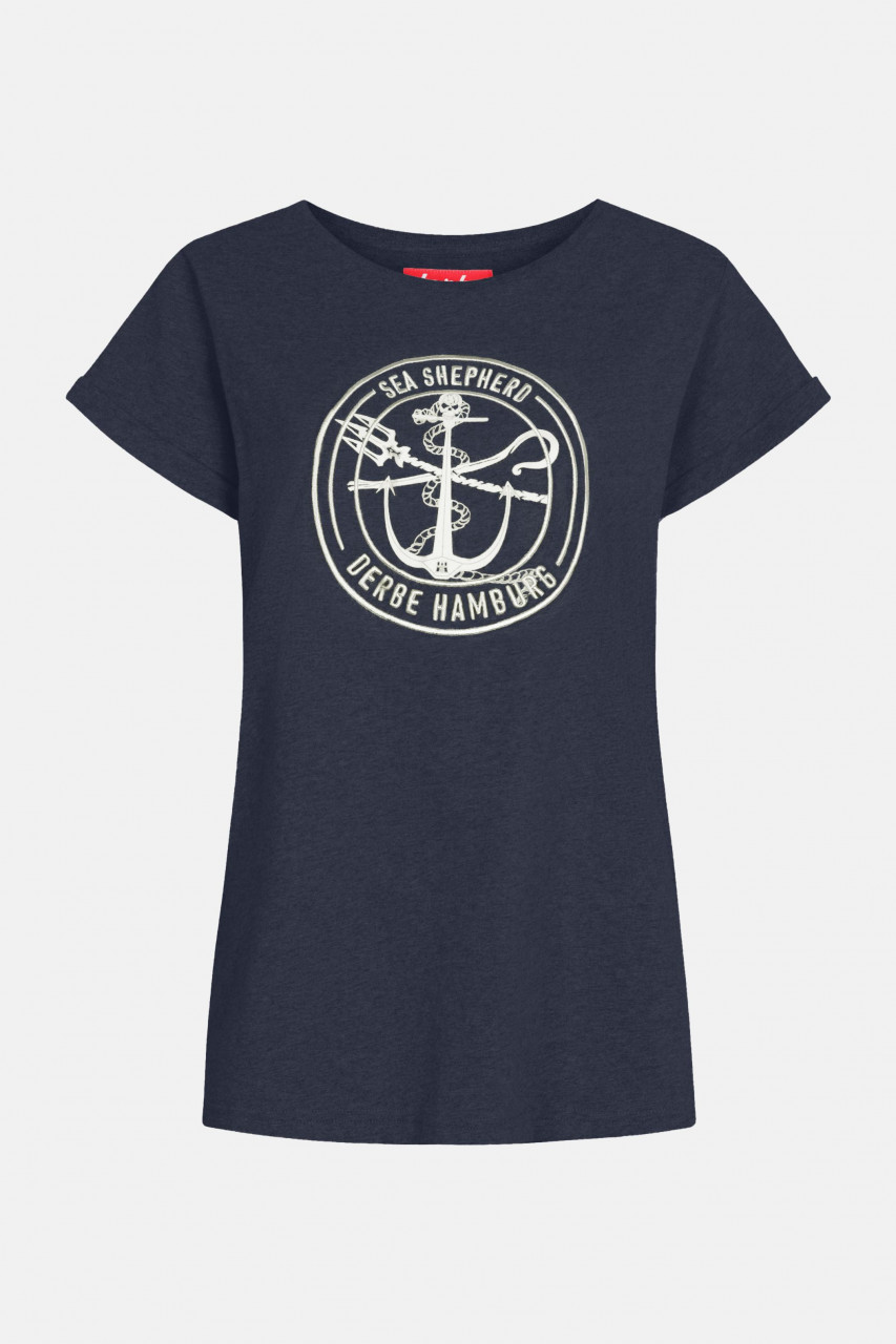 Derbe Barbe Sea Shepherd Gots Organic Damen Shirt Navy Dunkelblau