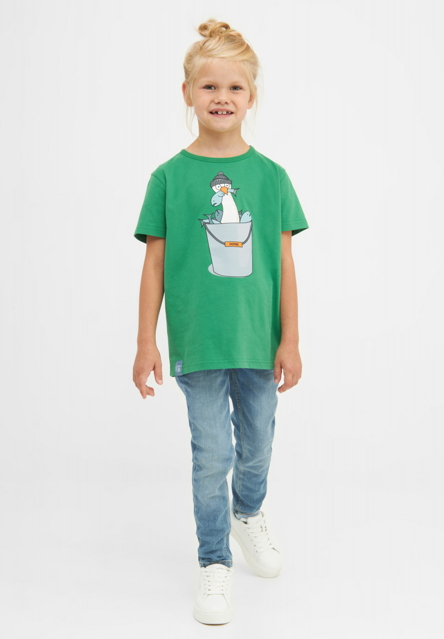 Derbe Kinder T-Shirt Langer Hals Grün
