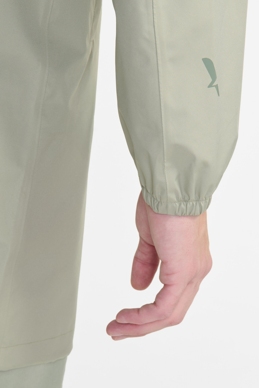 Aigle Regenjacke Hellgrün Grau Langer Parka Packbar Taupe