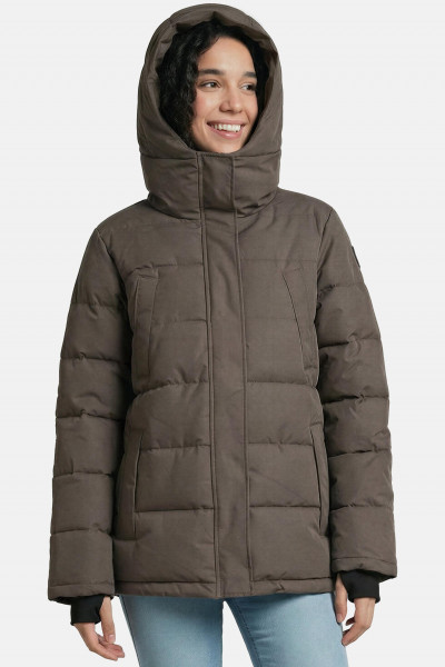 Derbe Winterjacke Sonholm Damen Braun Steppjacke Warm Gefüttert Skijacke