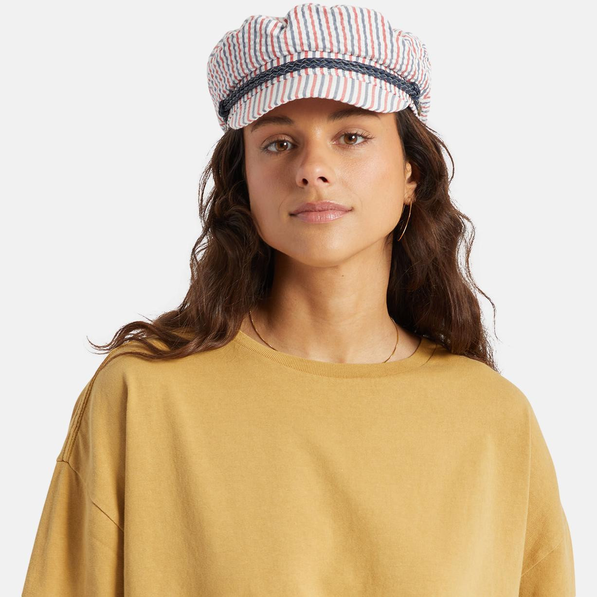 Brixton Ashland Cap Weiß Rot Blau Gestreift Crimson Joe Blue