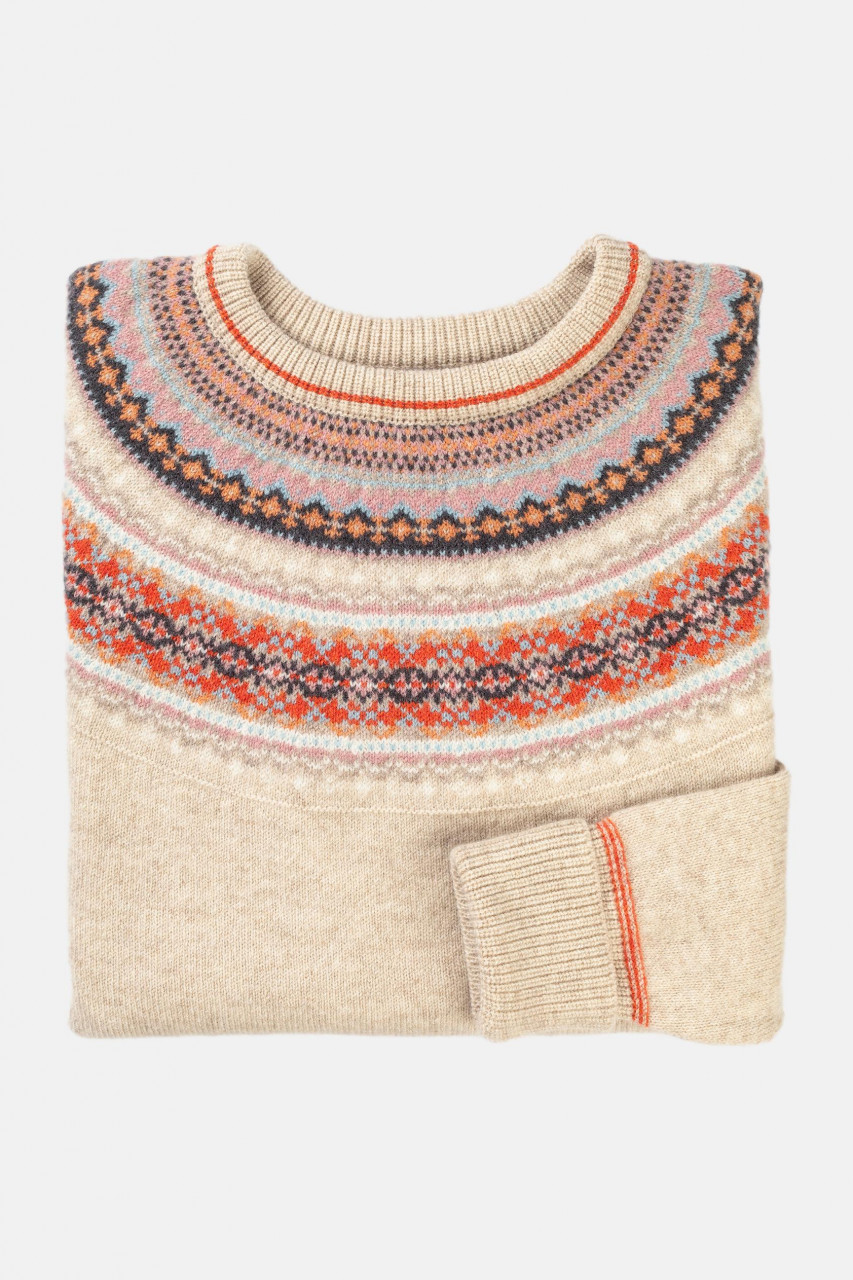 ERIBÉ Pullover Alpine Breeze Damen Beige Weiß Fairisle