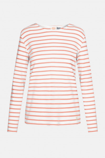Armor Lux Lesconil Weiß Lachs Rosa Damen Streifenshirt Mariniere Blanc Bisque