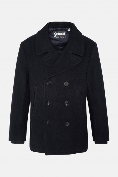 Schott NYC Caban Blau Pea Coat Jacke