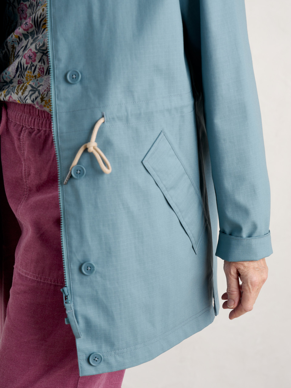 Seasalt Cornwall Regenjacke Fulmar Damen Hellblau Baumwolle