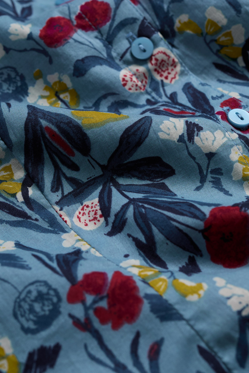 Seasalt Cornwall Rushmaker Bluse Blau Rot Gelb Blumen GOTS Organic