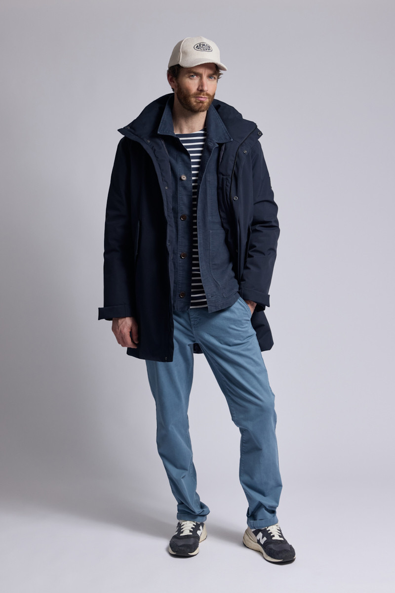 Armor Lux Parka Collab Herren Winterjacke Dunkelblau Marine