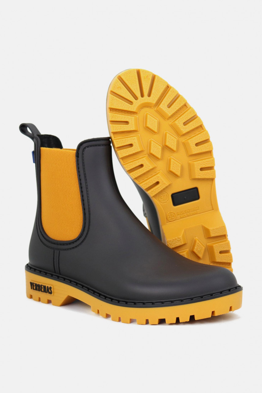 Verbenas Gummistiefel Gaudi Mate Damen Schwarz Gelb