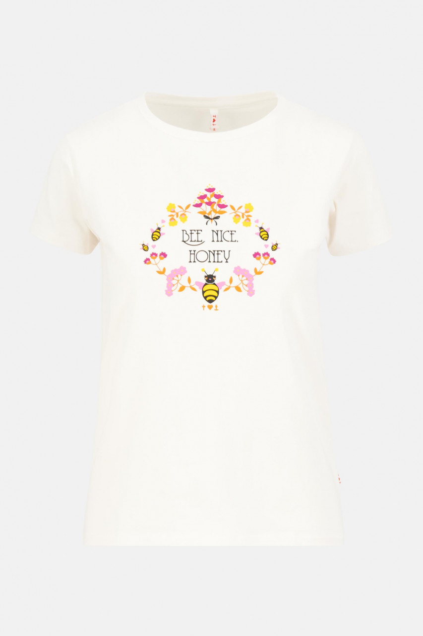 Blutsgeschwister Save The Bees Damen T-Shirt Creamy Camellia Weiß
