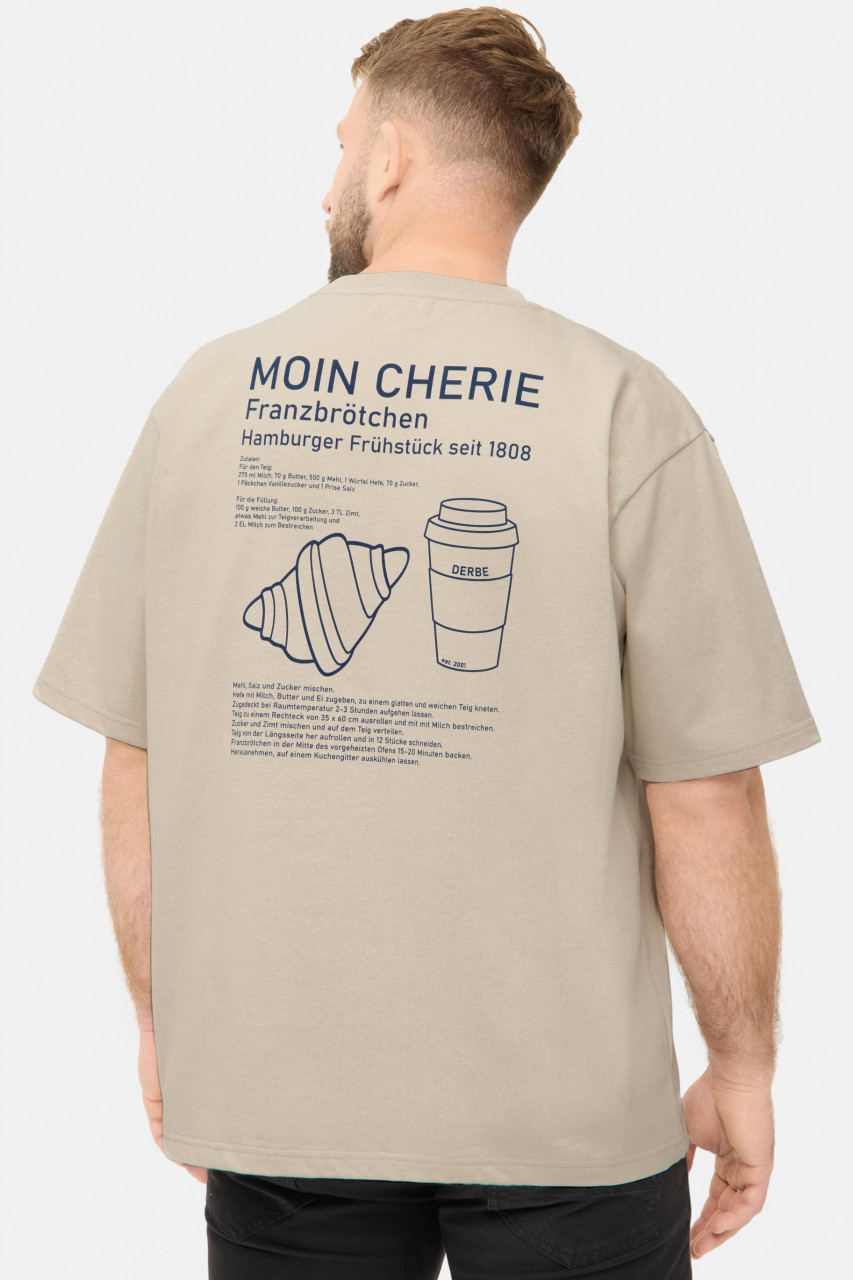 Derbe T-Shirt Moin Franz Herren Beige GOTS Organic