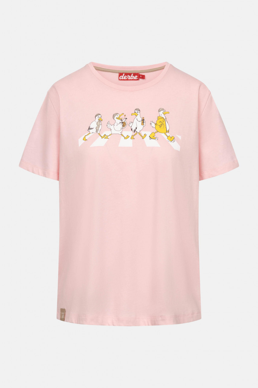 Derbe T-Shirt Abbeymöwen Damen Rosa GOTS Organic
