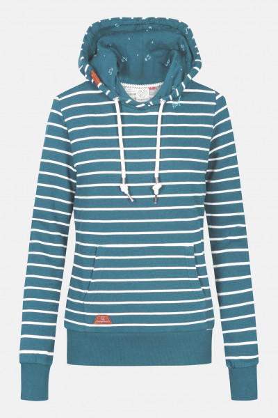 Ragwear Berit Stripes Damen Pullover Deep Ocean Türkis