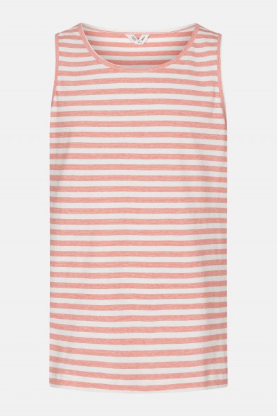 MELA Chetan Herren Tank Top Thin Stripes Terracotta Orange