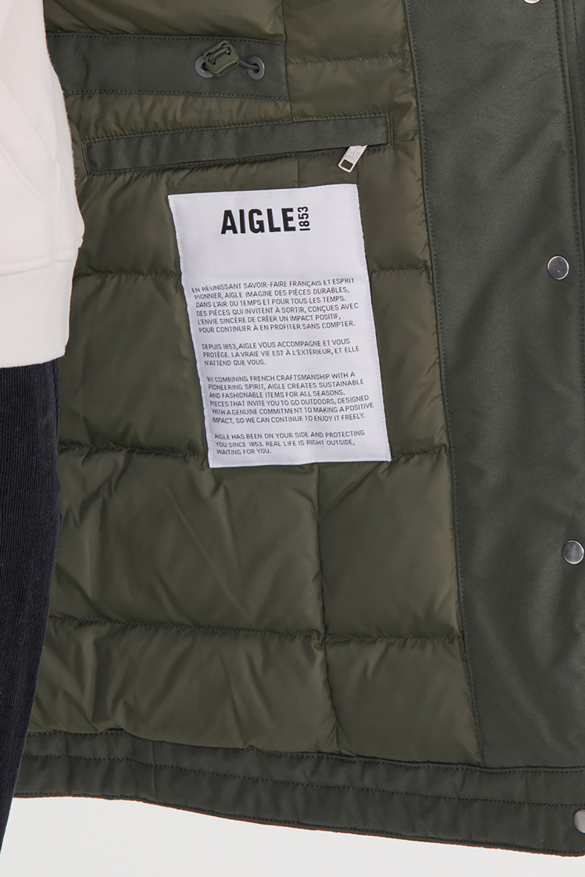 Aigle Winterjacke Damen Oliv Grün Regenjacke Parka Daunenjacke