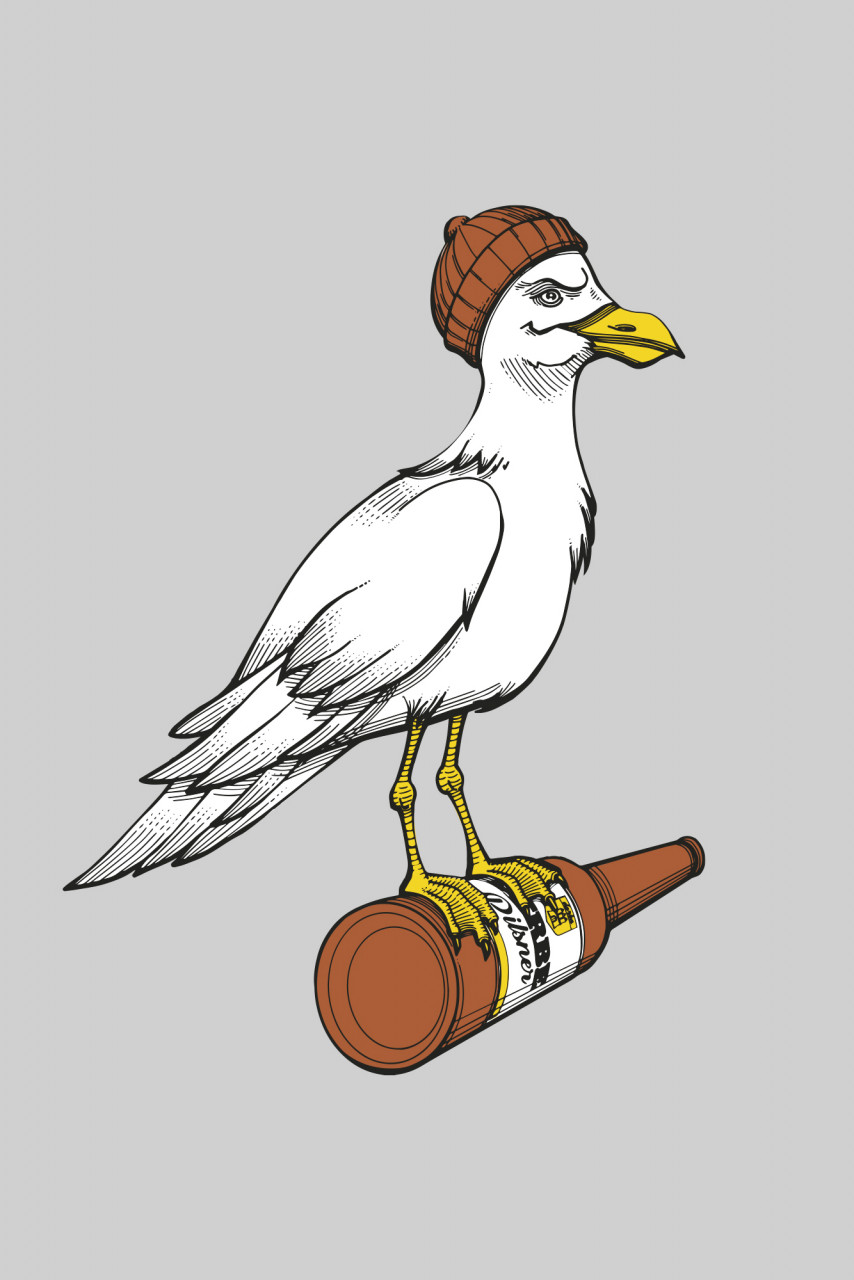 Derbe Sturmmöwe Herren Hoodie Grau