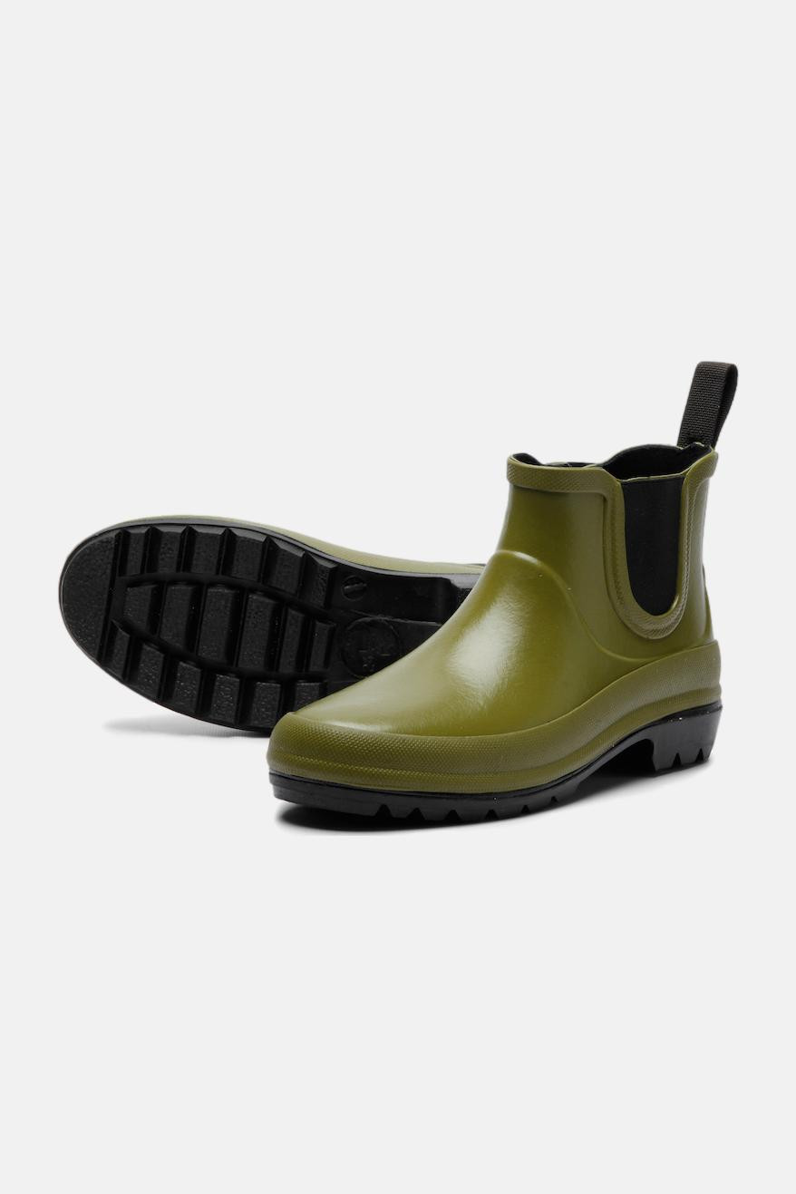 Grand Step Shoes Vickie Damen Gummistiefel Oliv Grün Chelsea