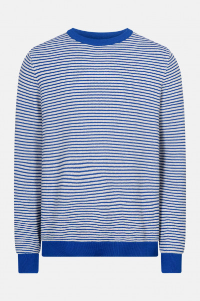 MELA Jeevan Herren Pullover Blau Grau Gestreift