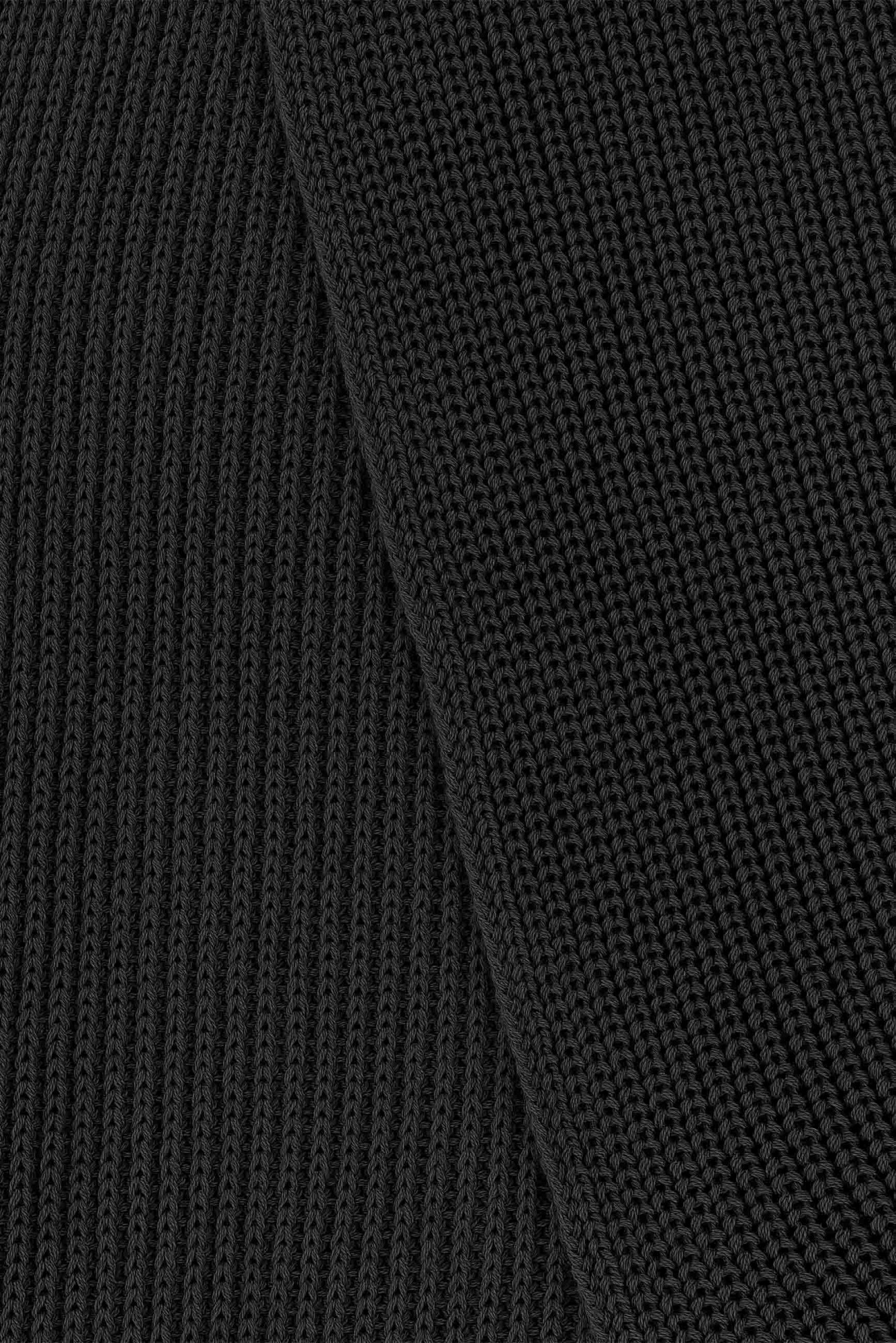MELA Rippstrick Schal Nagna Schwarz GOTS Organic