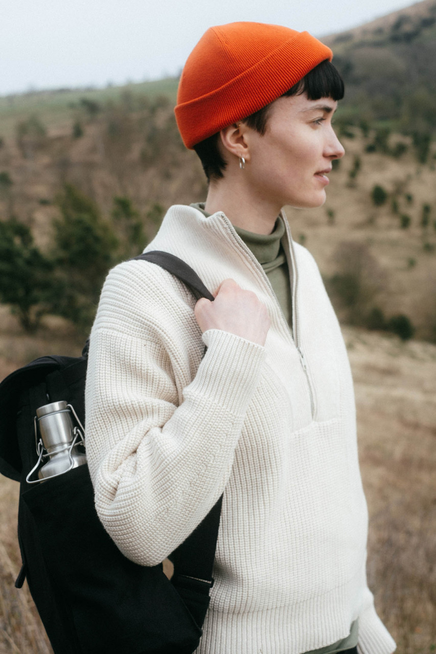 MELA Rippstrick Troyer KIMAYA Damen Natur Weiß Baumwolle Nachhaltig