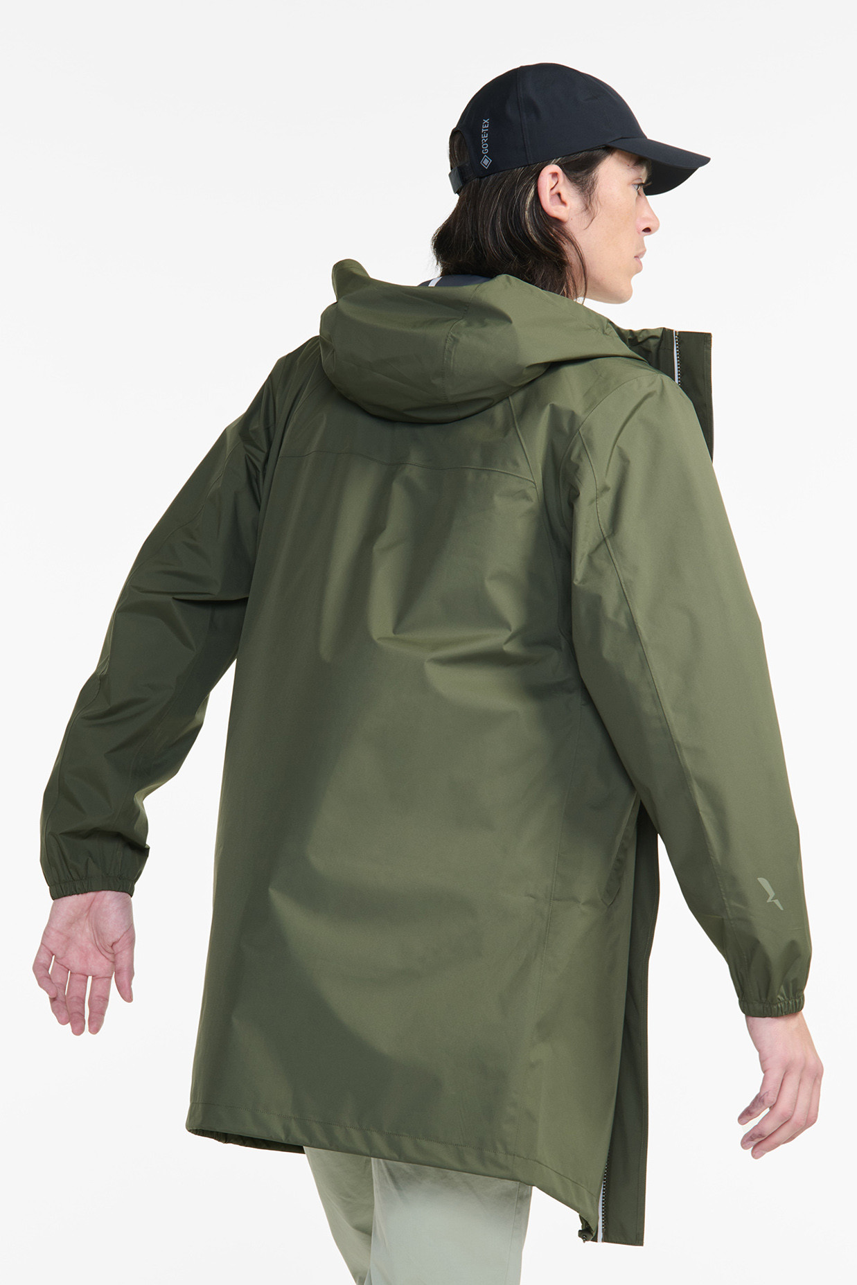 Aigle Regenjacke Oliv Grün Langer Parka Packbar