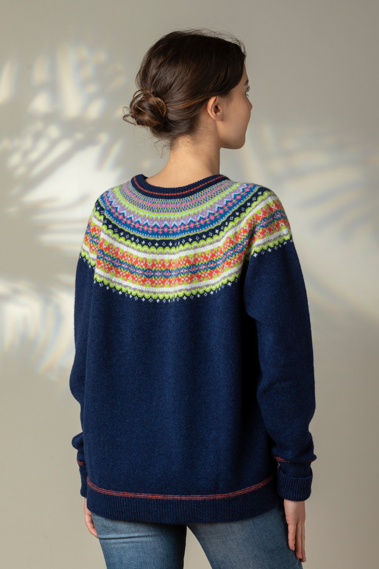 ERIBÉ Pullover Alpine Breeze Damen Blau Fairisle