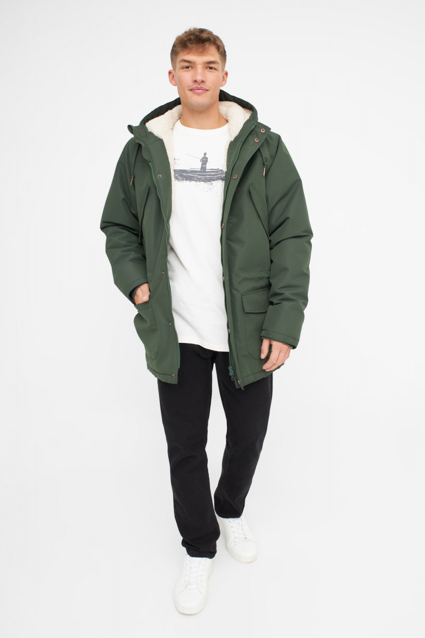 Derbe Winterjacke Festholm Herren Dunkelgrün