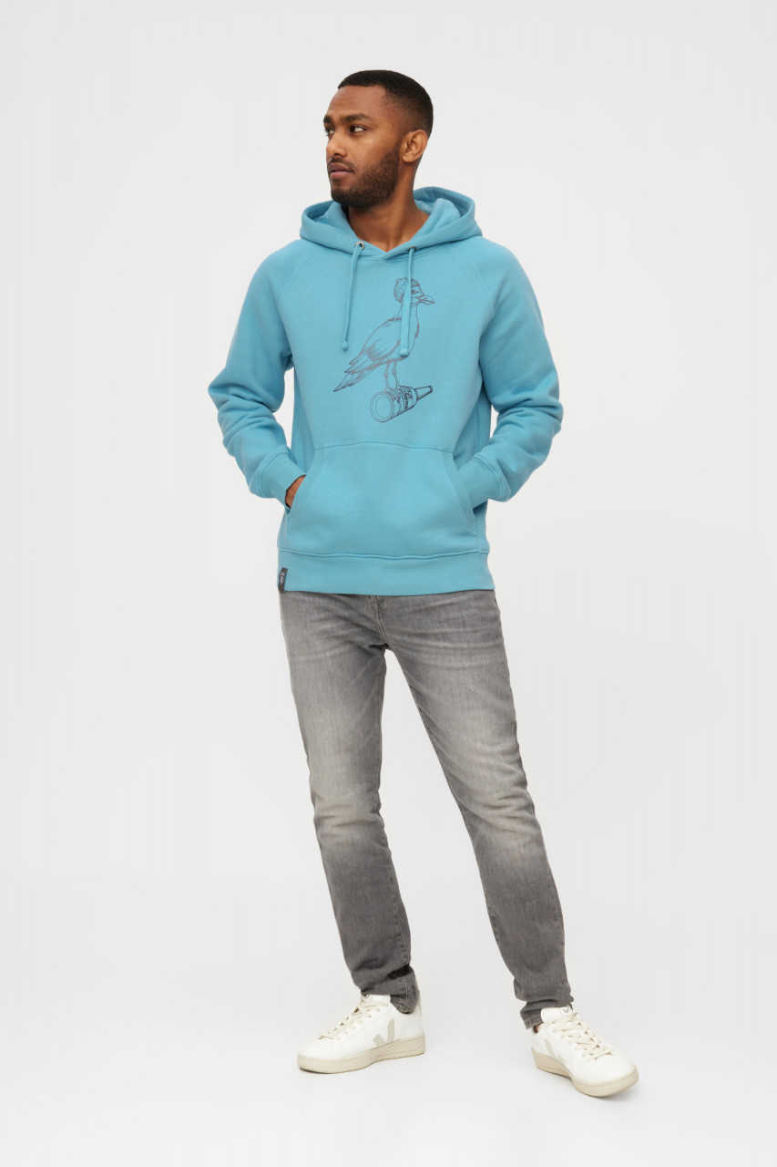 Derbe Hoodie Sturmmöwe Mono Herren Türkis Hellblau Kapuzenpullover GOTS