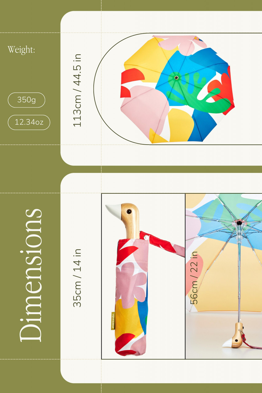 Detailansicht von einem Regenschirm Rot von Original Duckhead