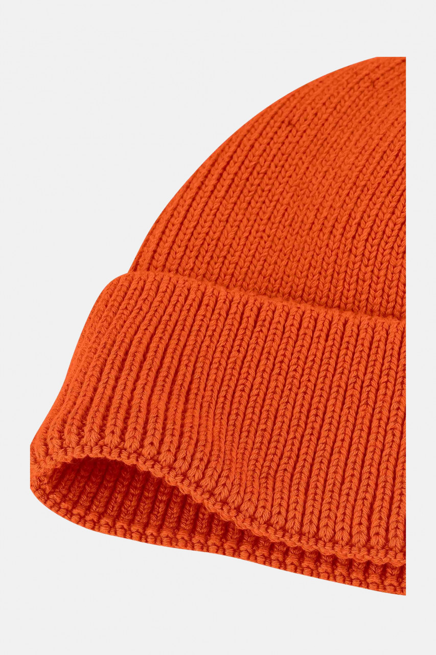 MELA kurze Rippstrick Mütze RAFI Orange Dockermütze