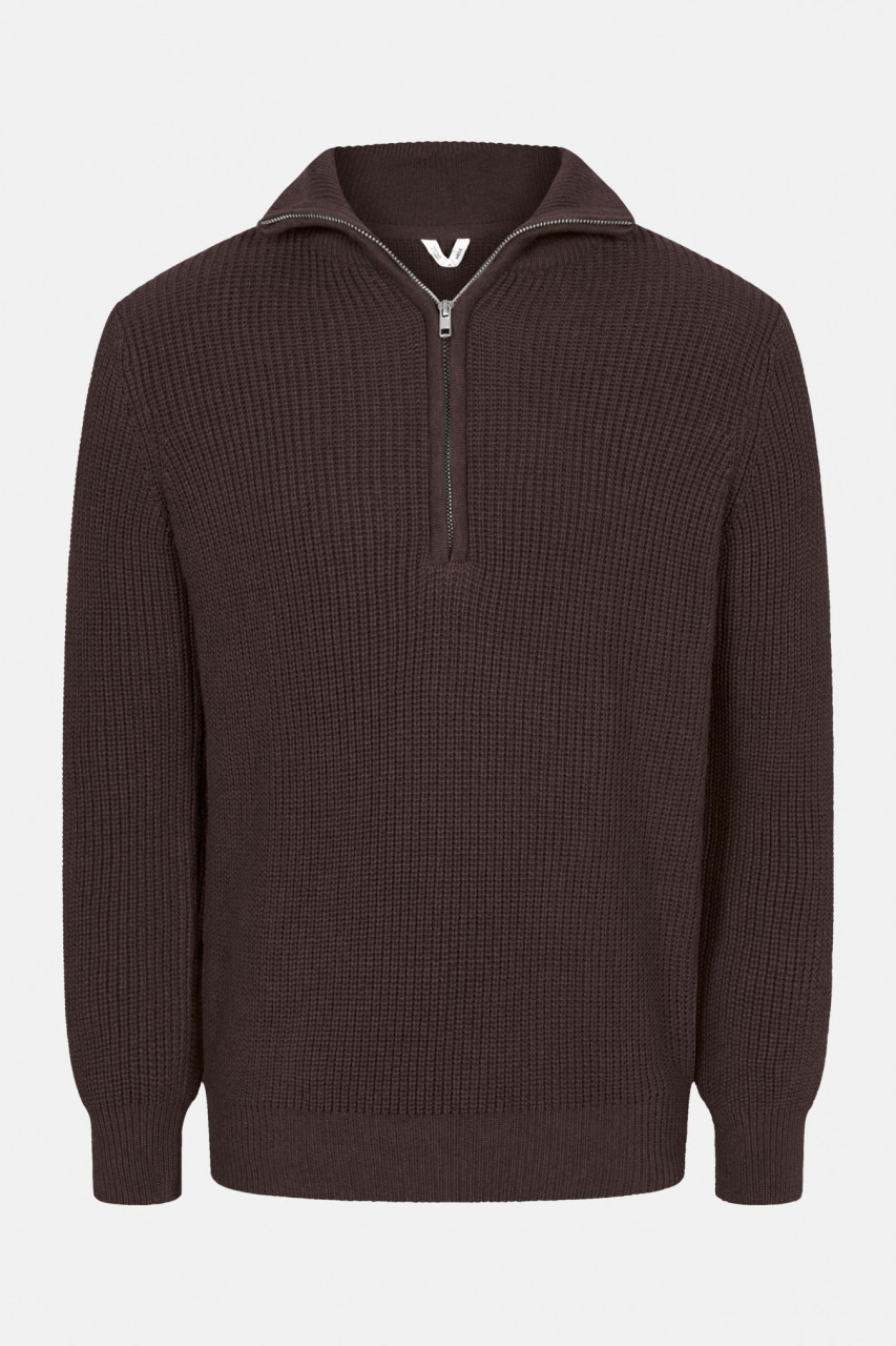 MELA Rippstrick Troyer UDAI Herren Pullover Braun Baumwolle Nachhaltig