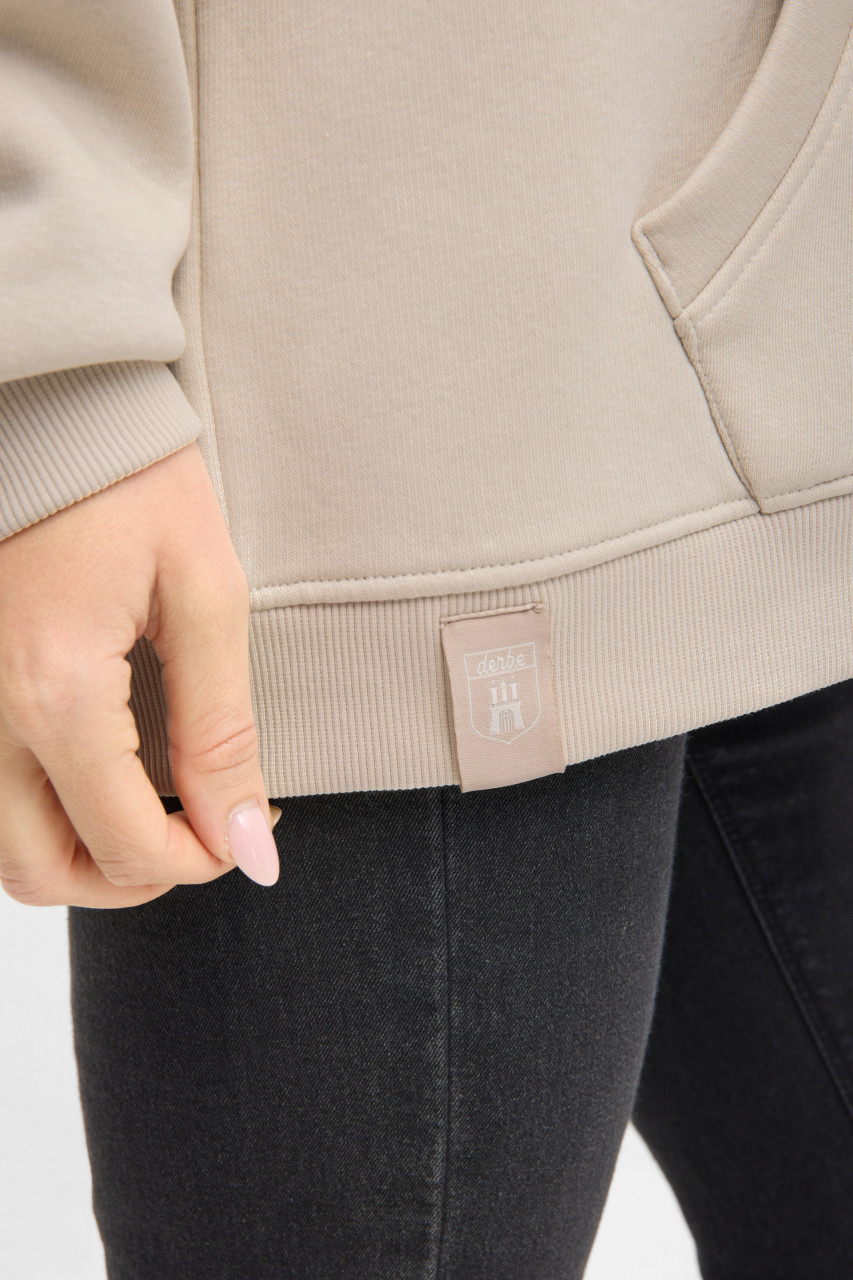 Derbe Hoodie Moin X Damen Beige Kapuzenpullover