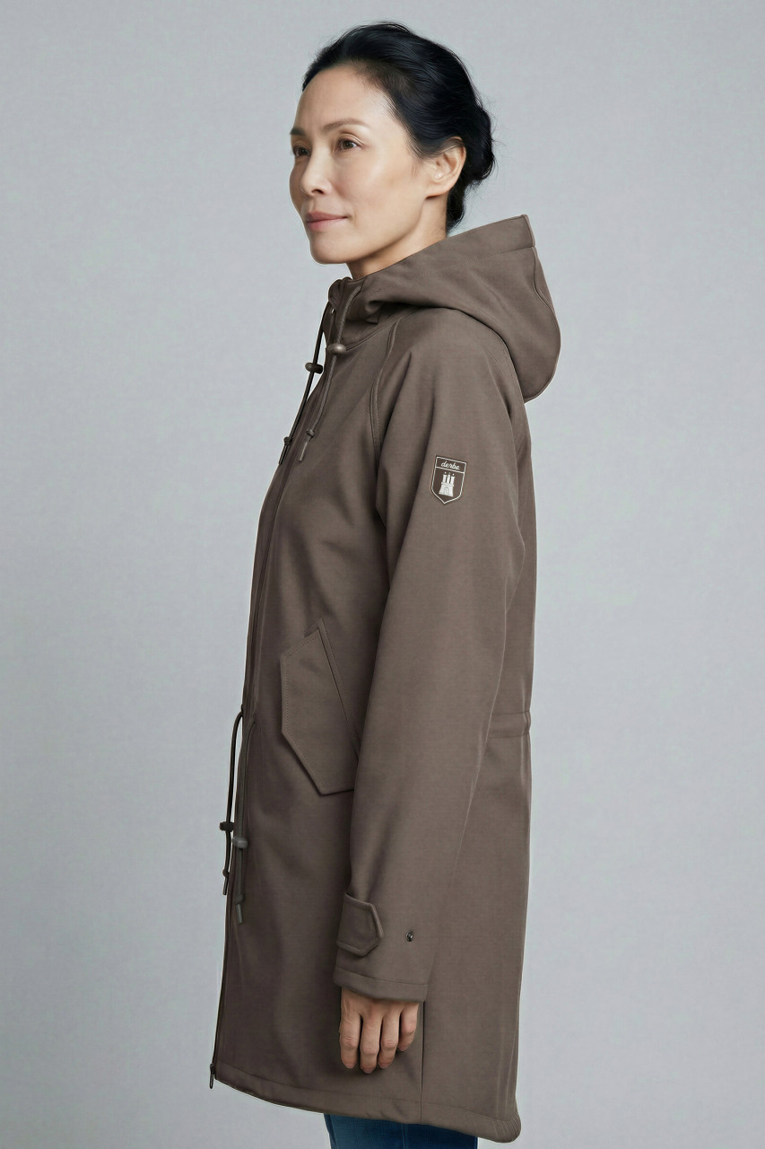 Derbe Softshelljacke Friese Island Damen Braun Übergangsjacke