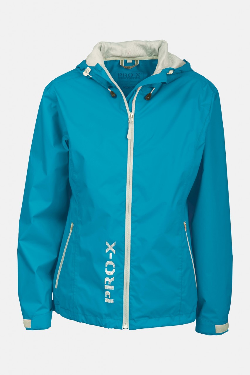 Damen Regenjacke Lady Flash Neon Türkis-Silver Pro-X