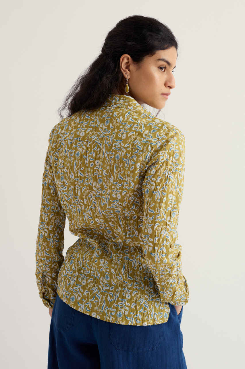 Seasalt Bluse Larissa Damen Gelb Hellblau Blumen Botanical