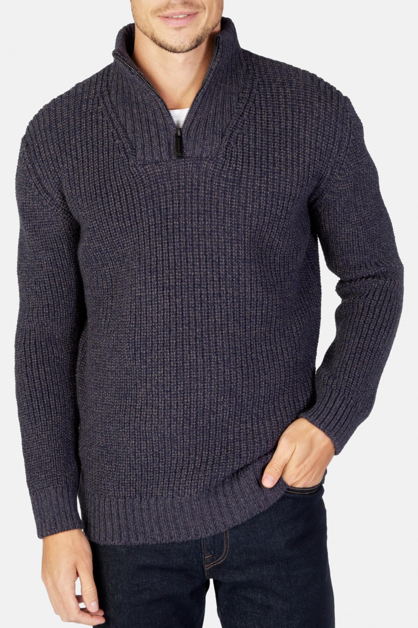 IrelandsEye Troyer Reefer Blau Grau Herren Pullover Navy Marl