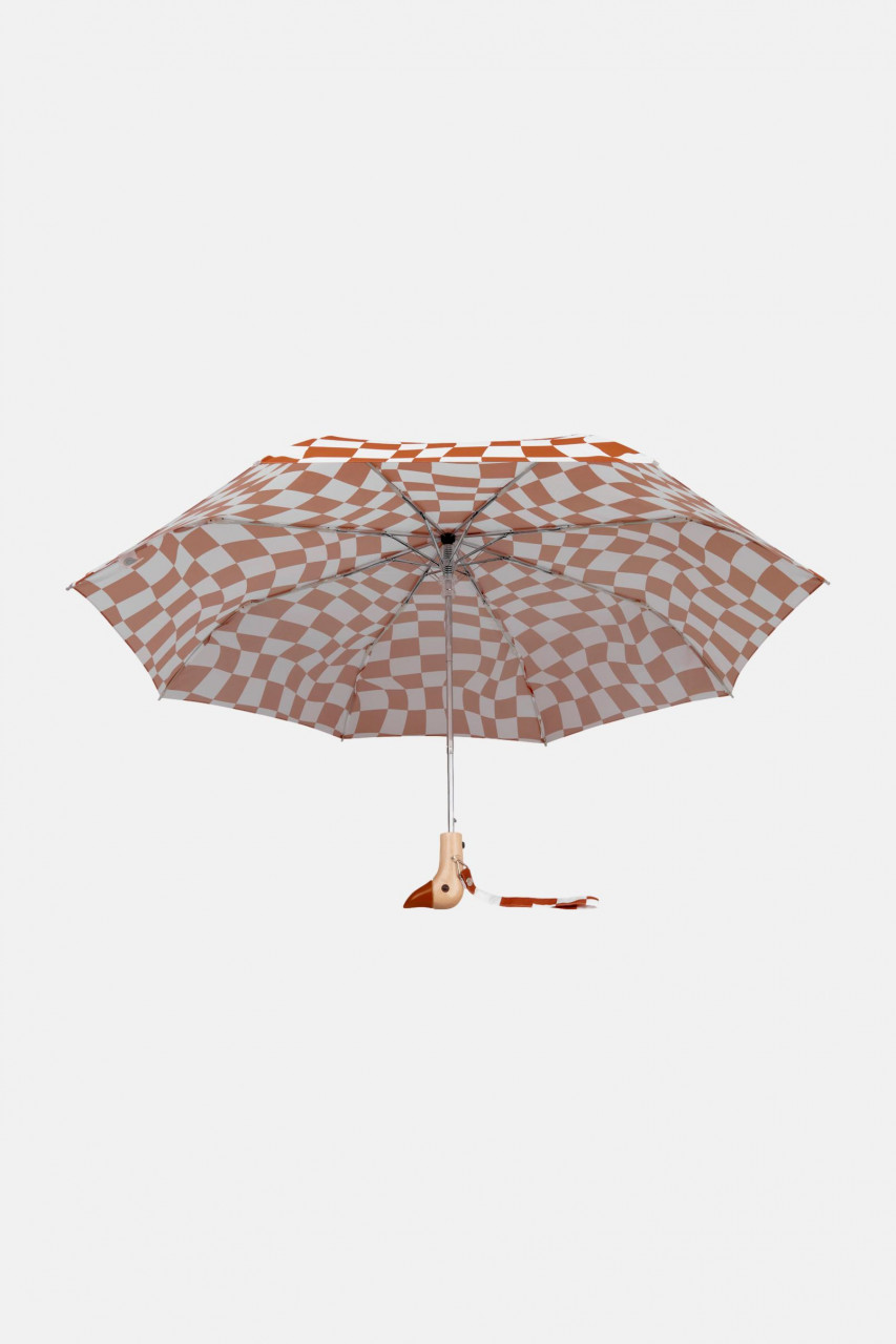 Original Duckhead Regenschirm Peanut Braun Rostrot Karo