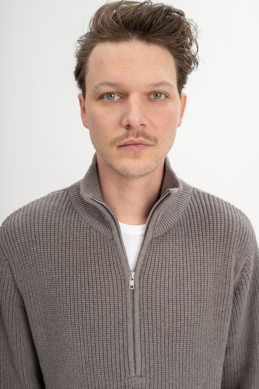 MELA Troyer UDAI Herren Pullover Braun Meliert Baumwolle GOTS Organic
