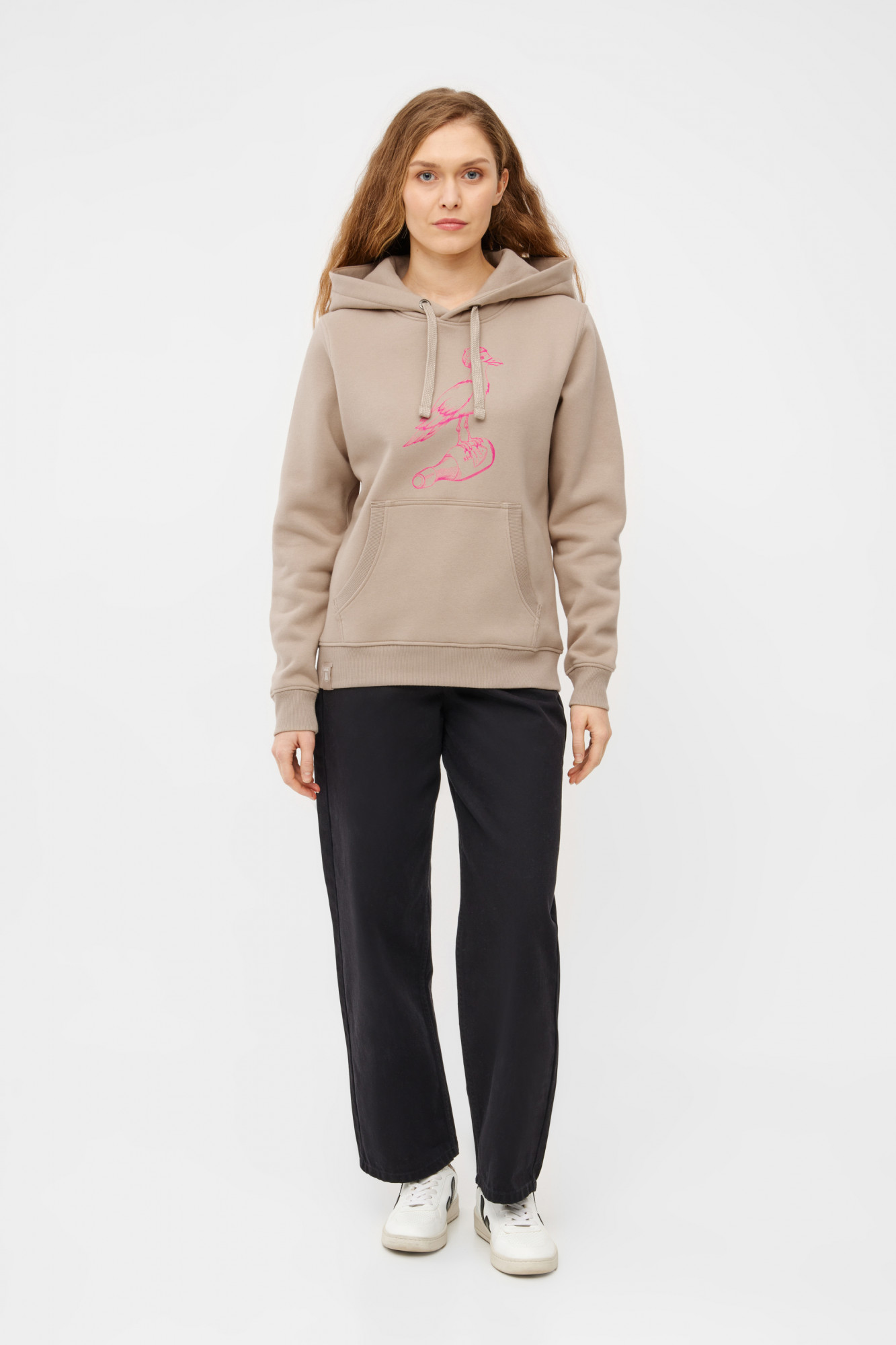 Derbe Hoodie Sturmmöwin Mono Damen Beige Kapuzenpullover GOTS