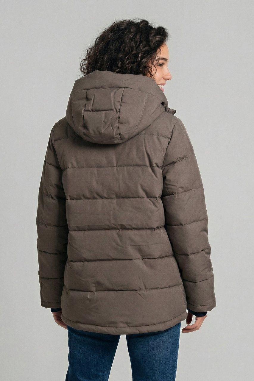 Derbe Winterjacke Sonholm Damen Braun Steppjacke Warm Gefüttert Skijacke