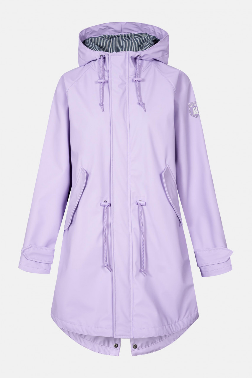 Derbe Traveby Friese Fisher Purple Rose Lila Flieder Damen Regenmantel Nachhaltig