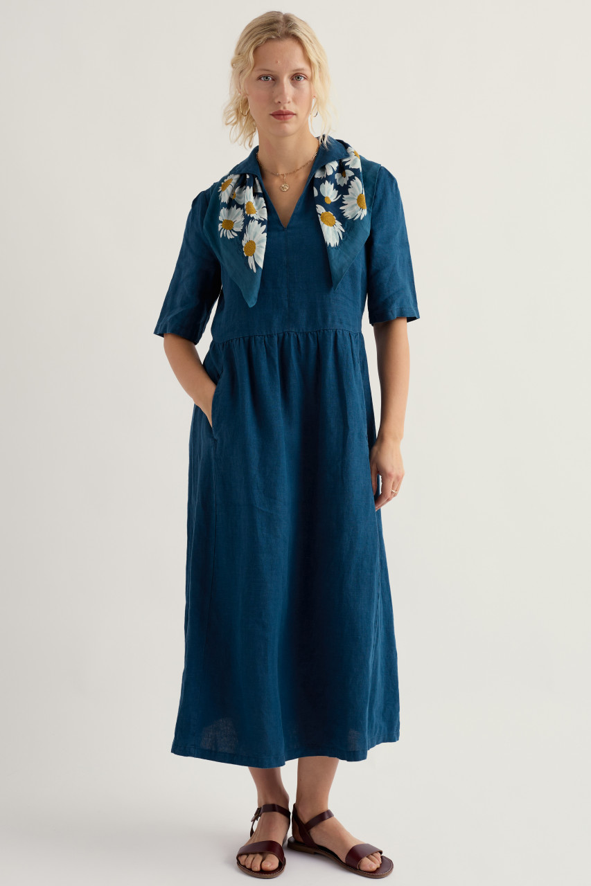 Seasalt Kleid Fen Violet Damen Blau Petrol Leinen Fischer