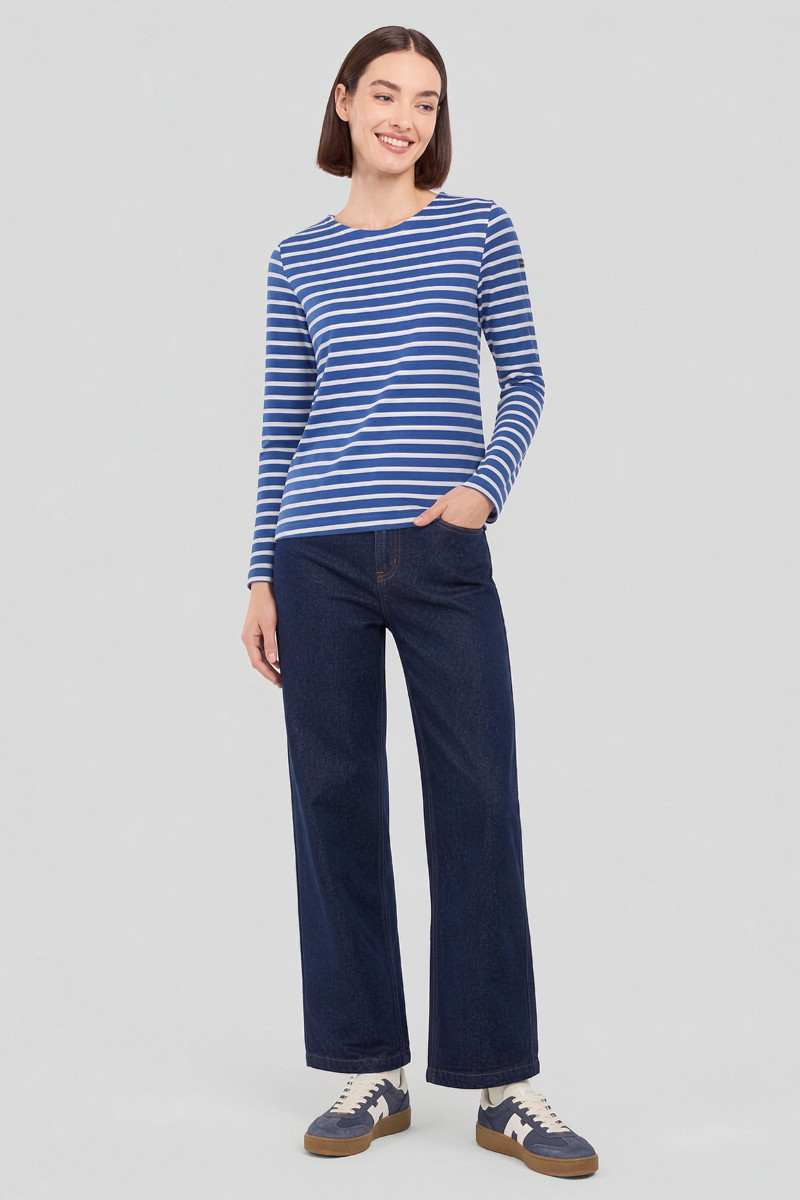 Armor Lux Lesconil Blau Creme Weiß Damen Streifenshirt Obscur Nature