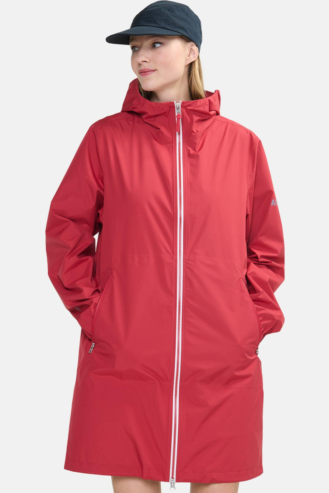 Aigle Regenjacke Rot Langer Parka Packbar