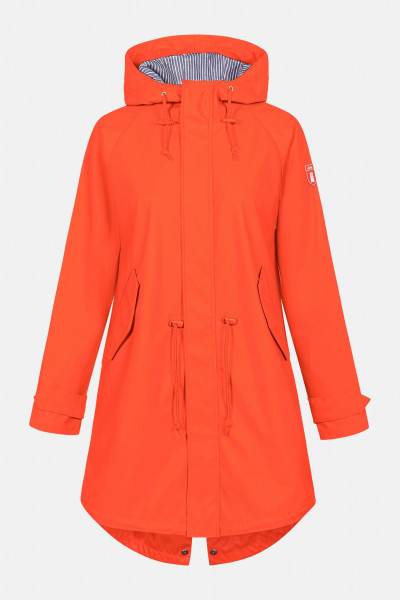 kk Derbe Traveby Friese Cherry Tomato Rot Damen Regenparka Nachhaltig Derbe Traveby Friese Cherry Tomato Rot Damen Regenparka Nachhaltig