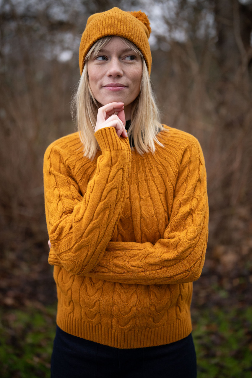 Danefae Strickpullover Danecables Damen Gelb